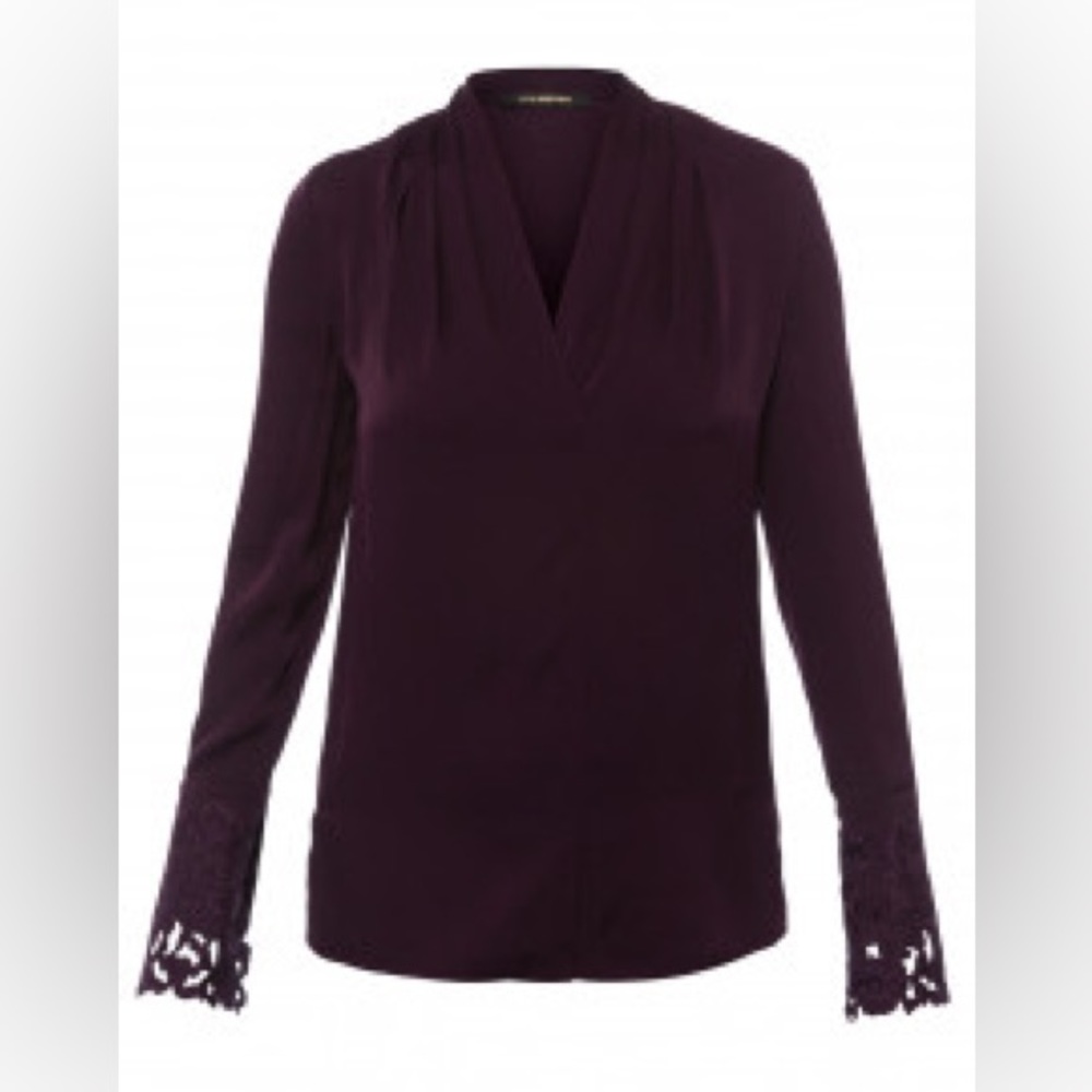 NWT Kobi Halperin Maura Silk-Blend Top M Deep Iris